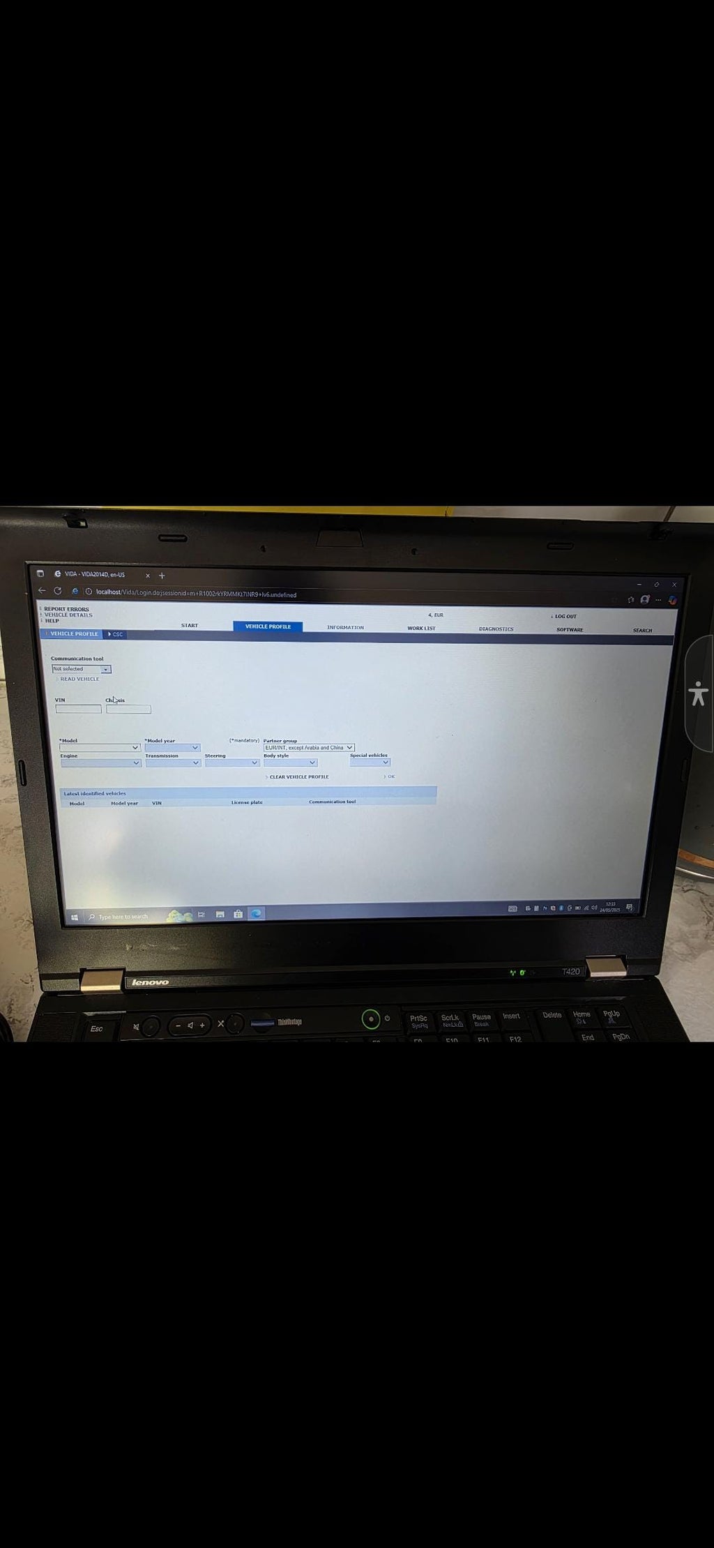 Volvo VIDA/VDASH Diagnostic Laptop with Cable